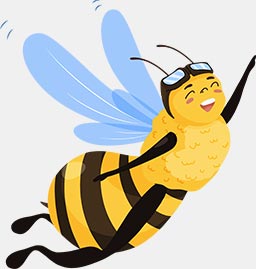 A Happy Flying Bee (Honeybees are good at arithmetic and geometry!)